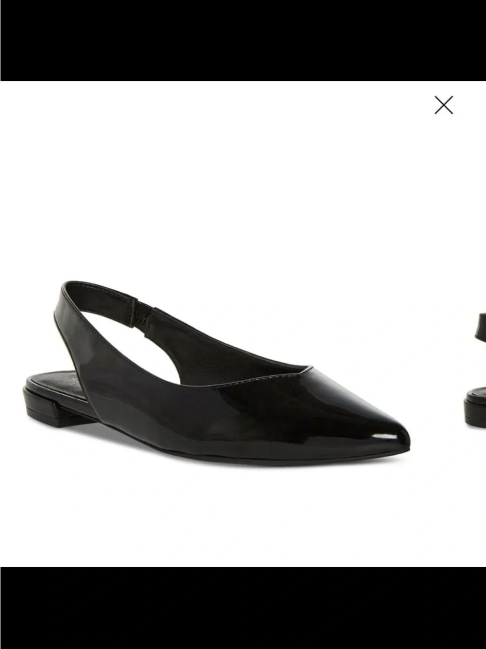NWB madden girl women’s deviin pointed toe slingback flats black size 7.5
